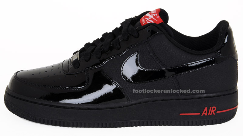 red bottom black air force 1