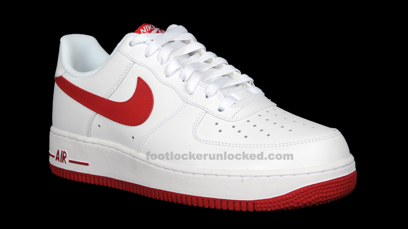 white air forces with red