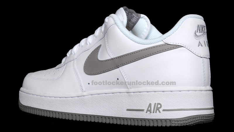 white air force with grey tick