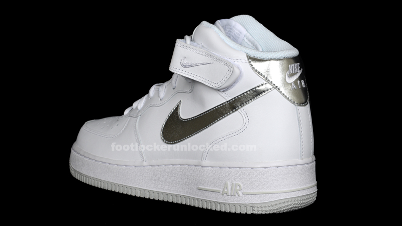 nike air force 1 mid silver