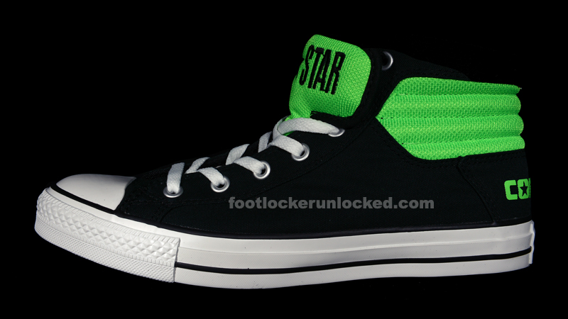 black and neon converse