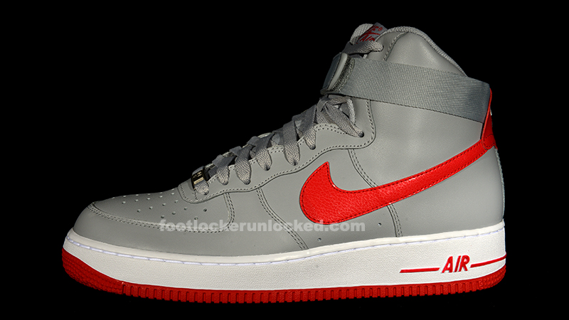 air force 1 gray and red