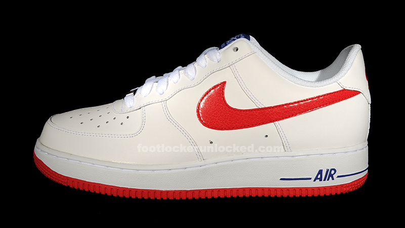 blue white and red air force ones