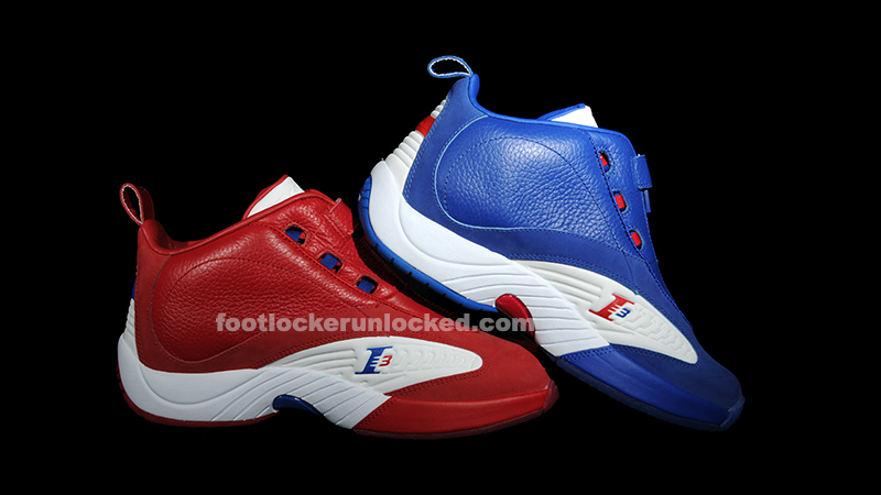 allen iverson red white and blue shoes