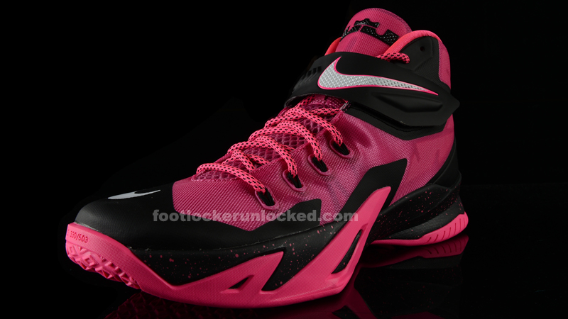 lebron shoes black and pink