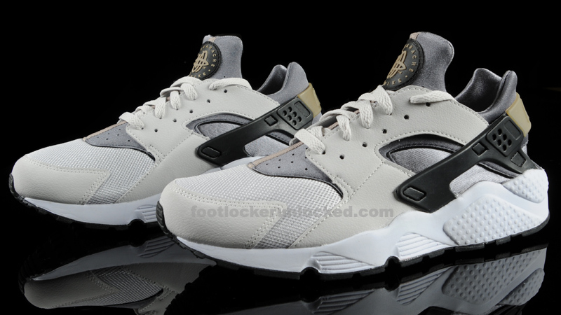 nike huarache grey and black