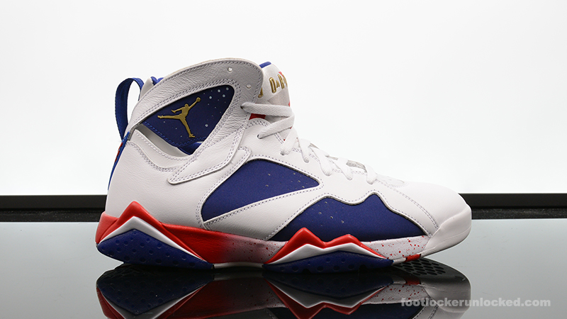 blue and white and red jordans