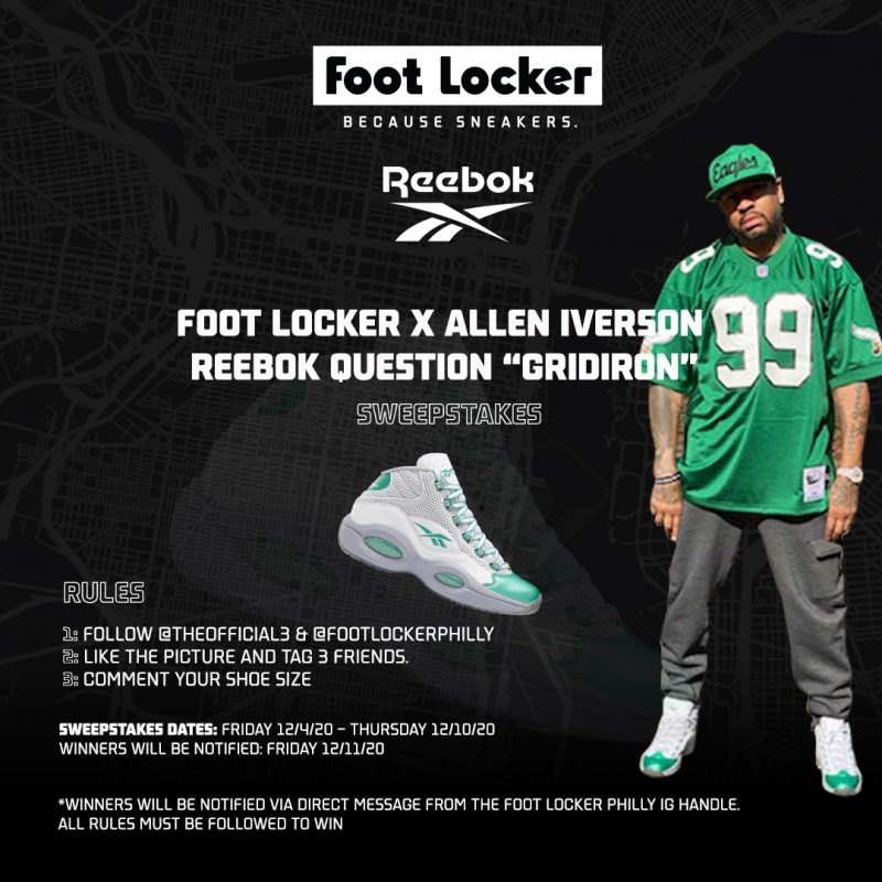 ambición Virus Repulsión Foot Locker Philly x Allen Iverson Reebok Question Gridiron Sweepstakes – Foot  Locker Blog