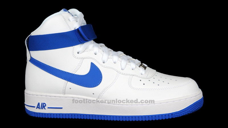 blue and white air force 1 high top